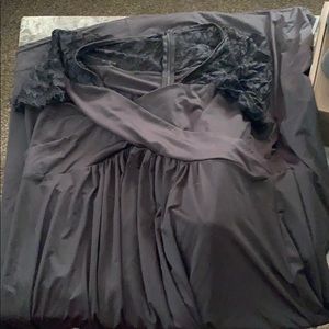Black lace shoulders dress